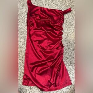 Elegant Red Satin Dress